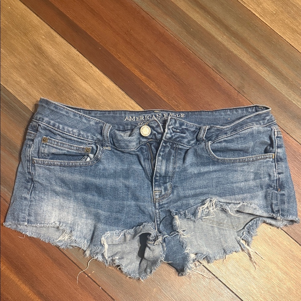 American Eagle Outfitters Distressed Blue Jean Shorts